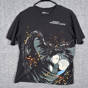 Studio Ghibli Howls Moving Castle T-Shirt Mens Small Black Graphic BoxLunch Tee